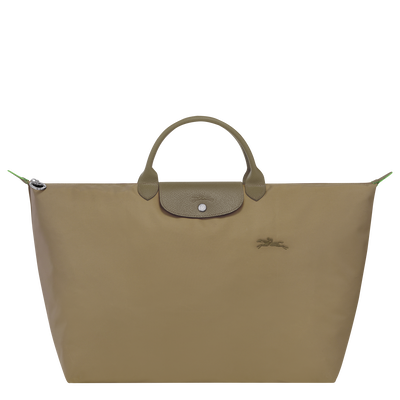 Le Pliage Green L Travel bag , Artichoke - Recycled canvas