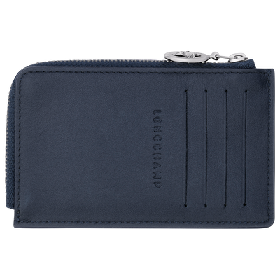 Le Pliage Xtra Card holder , Navy - Leather