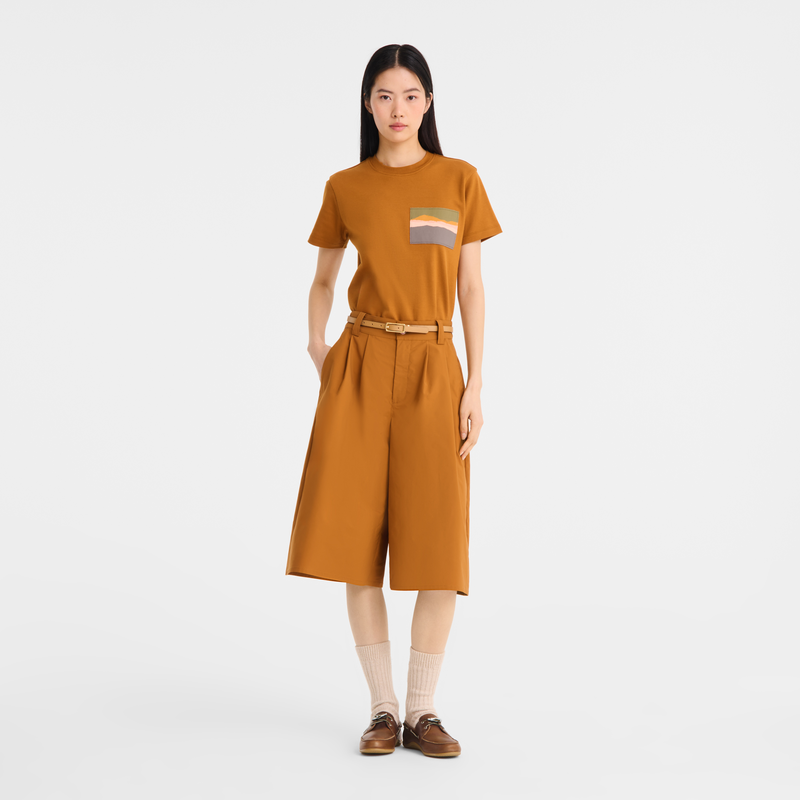 Shorts , Caramel - Technical poplin  - View 2 of  5