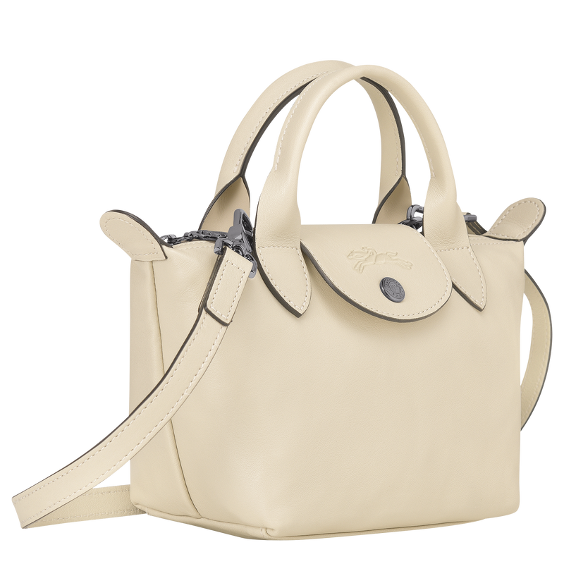 Longchamp medium le pliage clearance cuir leather top handle tote