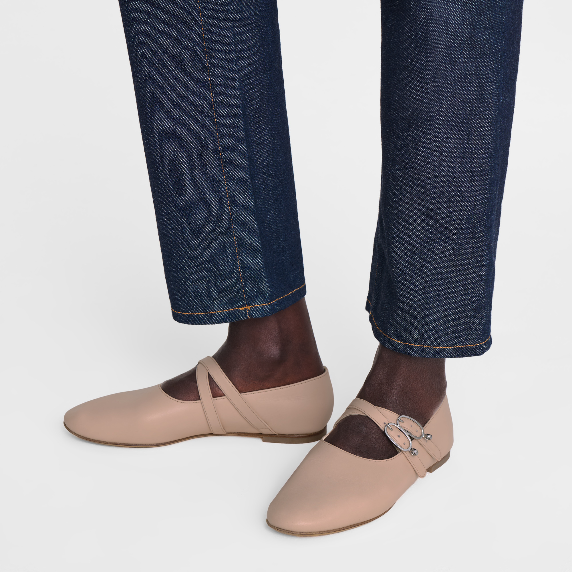 Le Foulonn&eacute; Ballerinas, Cream