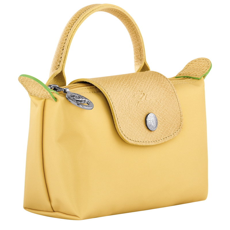 Le Pliage Green Pouch with handle , Wheat - Recycled canvas  - View 3 of  5