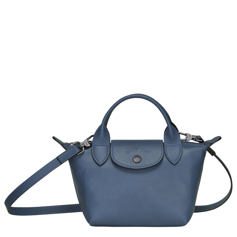 Le Pliage Cuir XS Top handle bag Pilot Blue Leather Longchamp TH