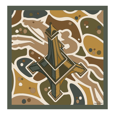 Equestrian Tower Silk scarf 70, Forest