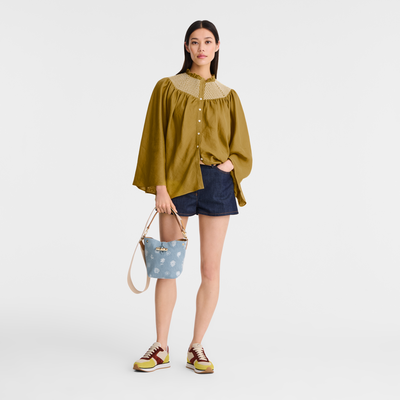 Le Roseau XS Bucket bag , Sky Blue - Canvas