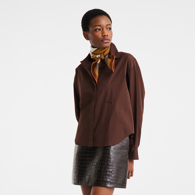 A Toute Allure Silk scarf 90 , Cognac - Silk