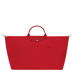 Le Pliage Green M Travel bag , Tomato - Recycled canvas
