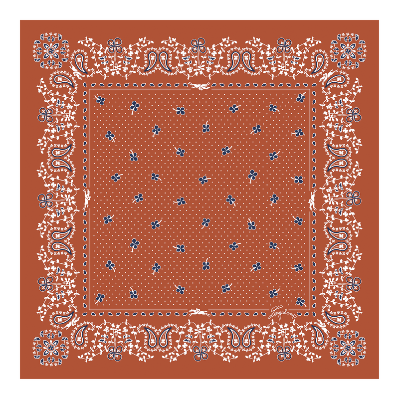 French Bandana Silk scarf 50 , Brick - OTHER  - View 1 of  2