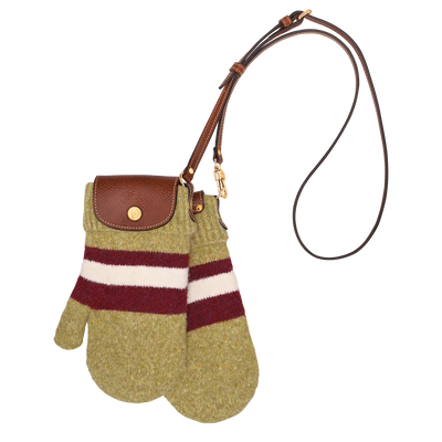 Le Pliage Collection XS Mittens bag , Pistachio/Burgundy - Canvas