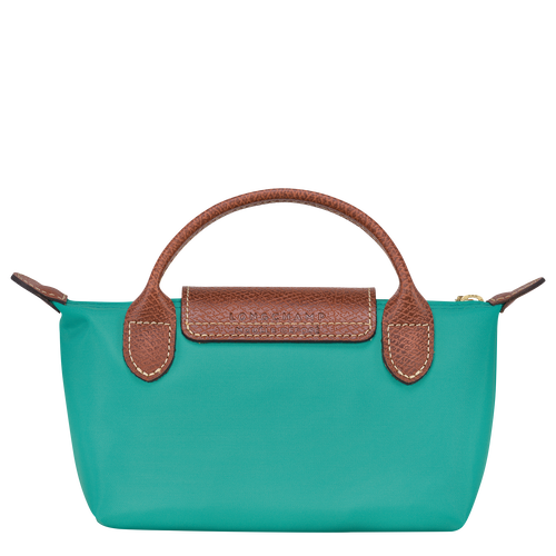 Le Pliage Original Pouch with handle , Turquoise - Recycled canvas - View 4 of  5