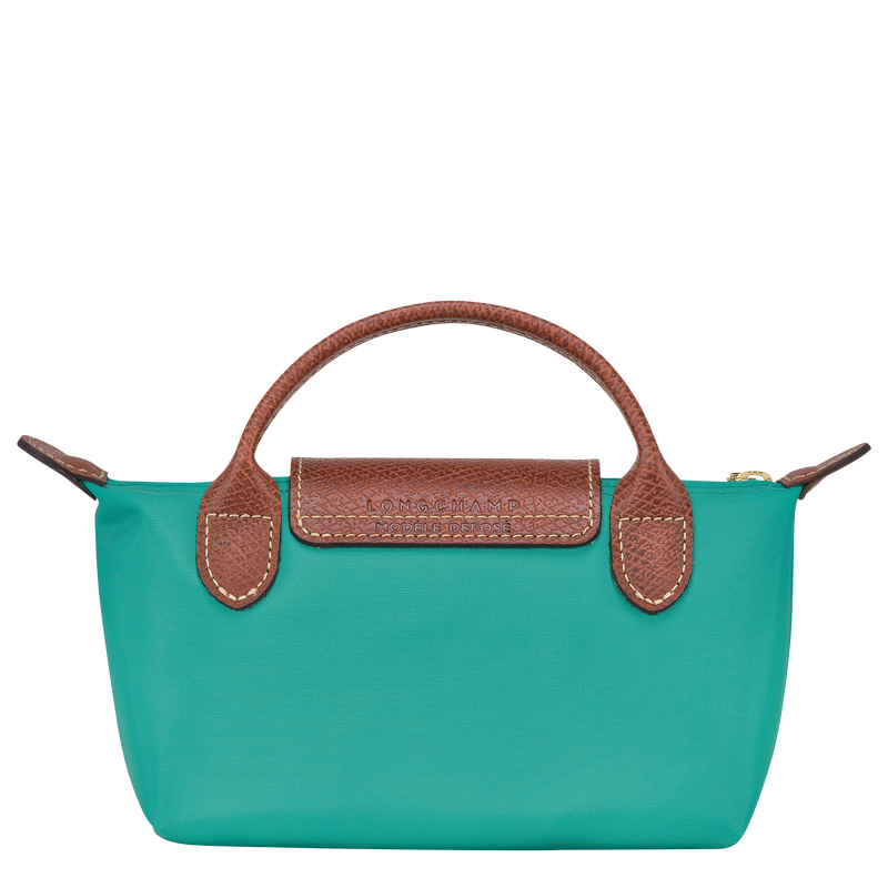 Le Pliage Original Pouch with handle , Turquoise - Recycled canvas  - View 4 of  5