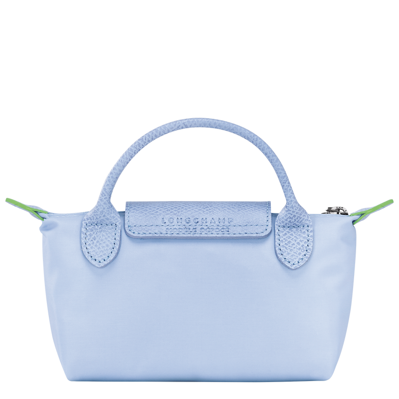 Le Pliage Green Pouch with handle Sky Blue Recycled canvas
