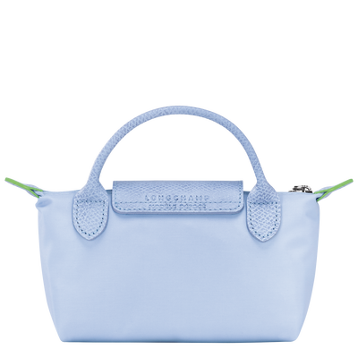 Le Pliage Green Pouch with handle, Sky Blue