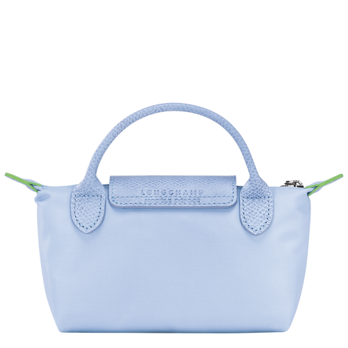 Le Pliage Green Pouch with handle , Sky Blue - Recycled canvas - View 4 of  5