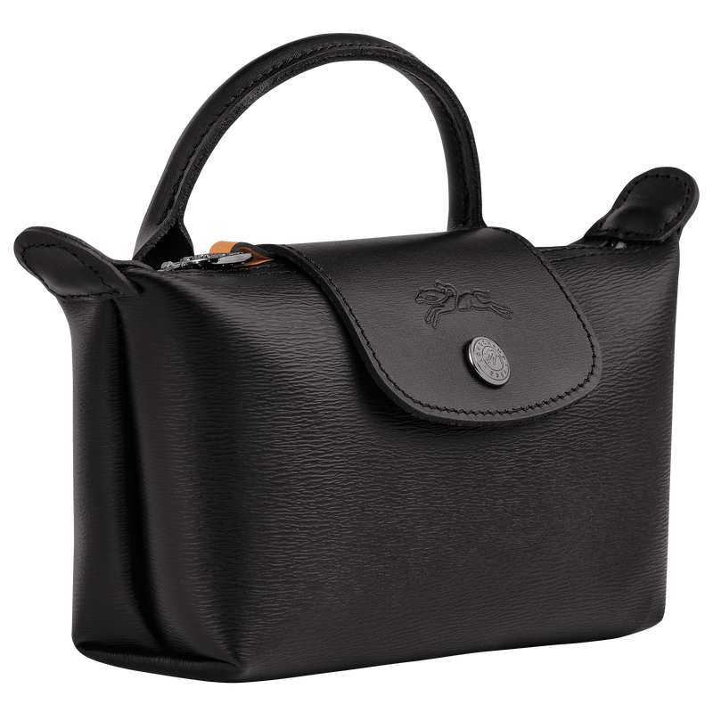 NEW POUCH LONGCHAMP TROUSE LE PLIAGE L4549757001 NEW POUCH BLACK LEATHER  ref.581867 - Joli Closet