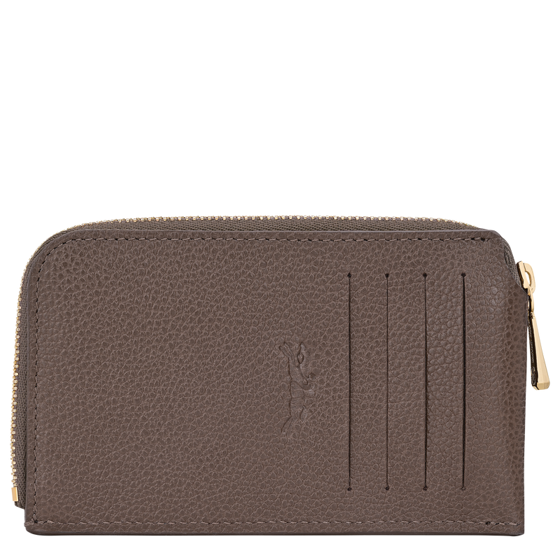 Le Foulonn&eacute; Card holder , Taupe - Leather  - View 2 of  2