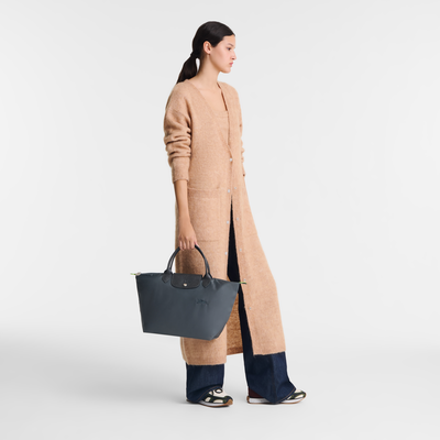 Le Pliage Green M Handbag , Graphite - Recycled canvas