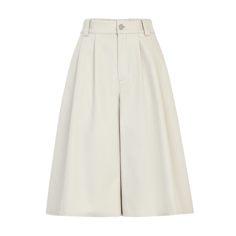 Shorts , Ivory - Double-face gabardine  - View 1 of  5