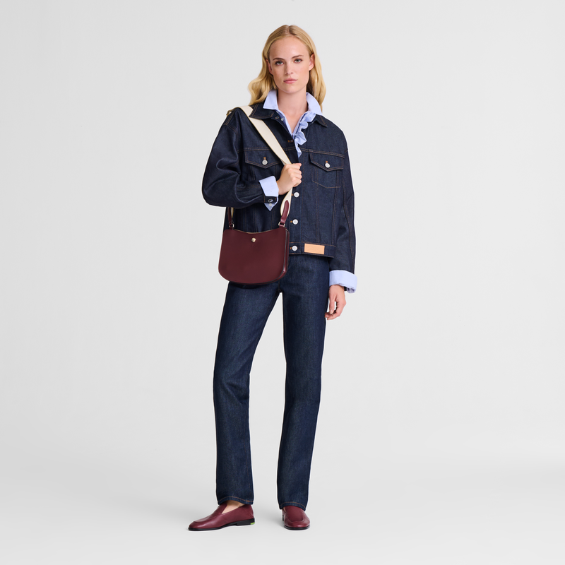 Épure Crossbody bag , Burgundy - Leather  - View 2 of  6