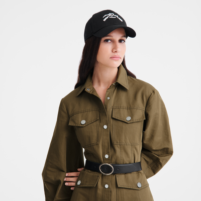 Solid cap , Black - Organic cotton