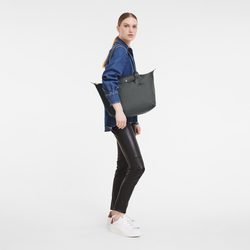 Le Pliage Green L Tote bag , Graphite - Recycled canvas