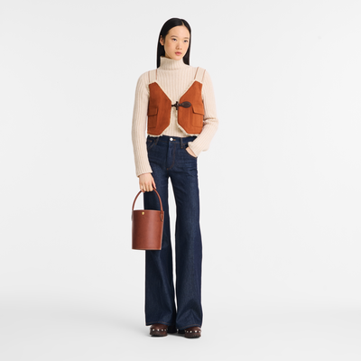 &Eacute;pure S Bucket bag , Brown - Leather