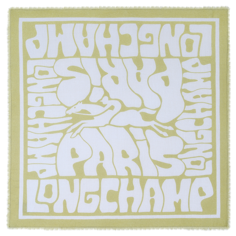 Wavy Summer Stole , Pistachio - Cashmere  - View 1 of  2