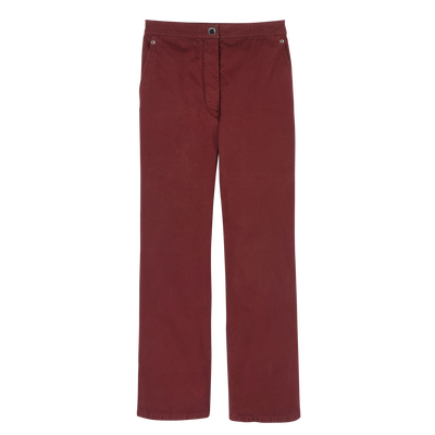 Trousers , Burgundy - Overdyed cotton