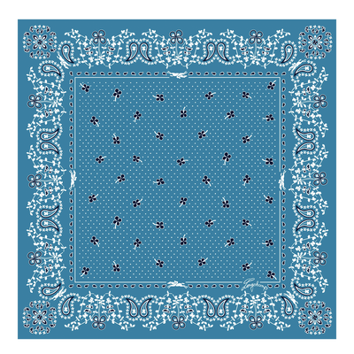 French Bandana Silk scarf 50 , Lagoon - Silk