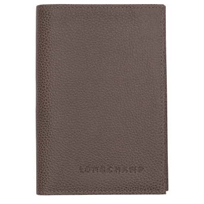 Le Foulonn&eacute; Passport cover , Taupe - Leather