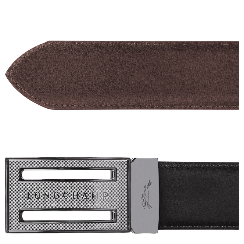 Delta Box Men's belt , Black/Mocha - Leather  - View 4 of  5