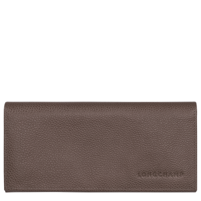 Le Foulonn&eacute; Long continental wallet , Taupe - Leather