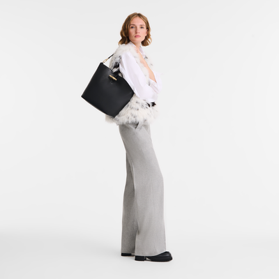 Le Roseau M Hobo bag , Black - Leather