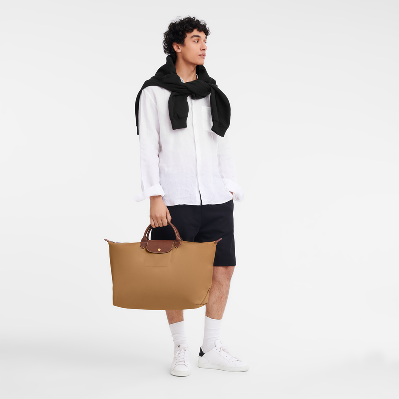 Le Pliage Original L Travel bag , Fawn - Recycled canvas  - View 2 of  7