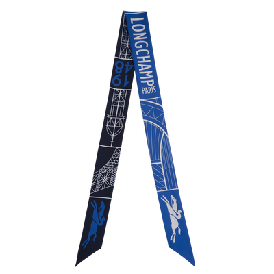 Eiffel Tower 1948 Headband , Navy - Silk