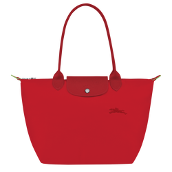 Le Pliage Green M Tote bag , Tomato - Recycled canvas