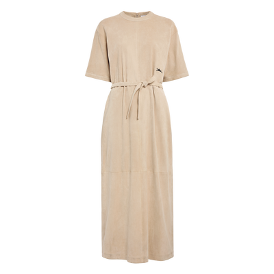 Leather long dress, Linen