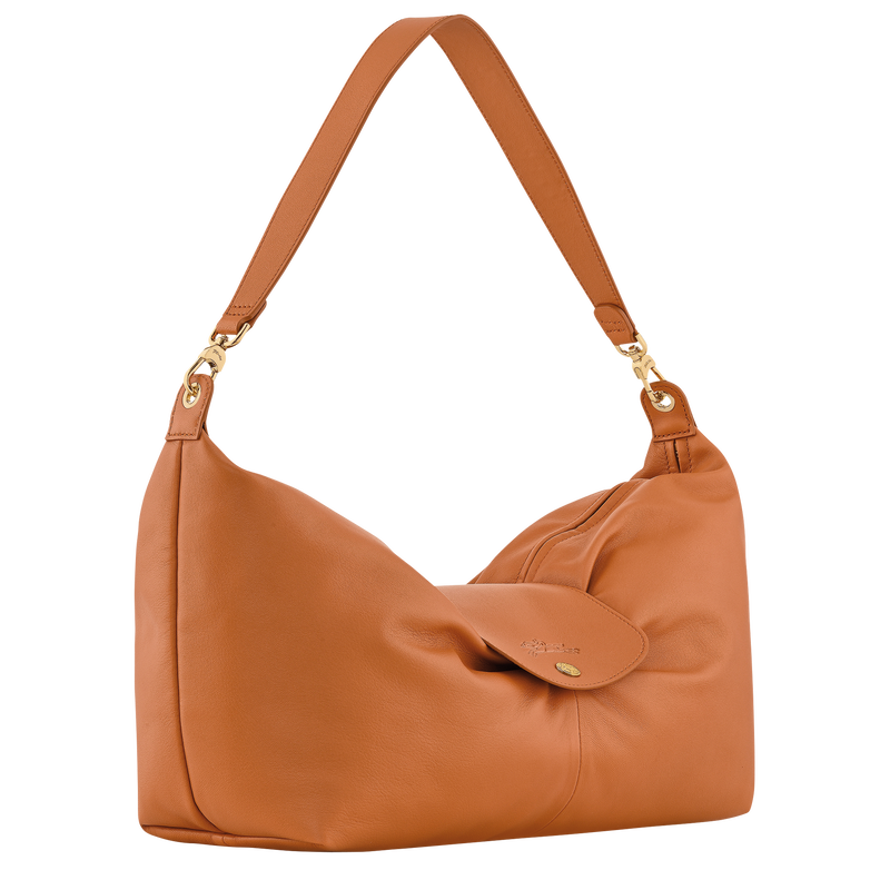 Le Pliage Xtra L Shoulder bag , Amber - Leather  - View 3 of  4