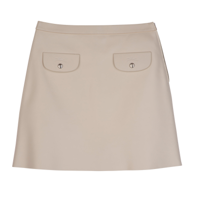 Skirt , Ecru - Leather