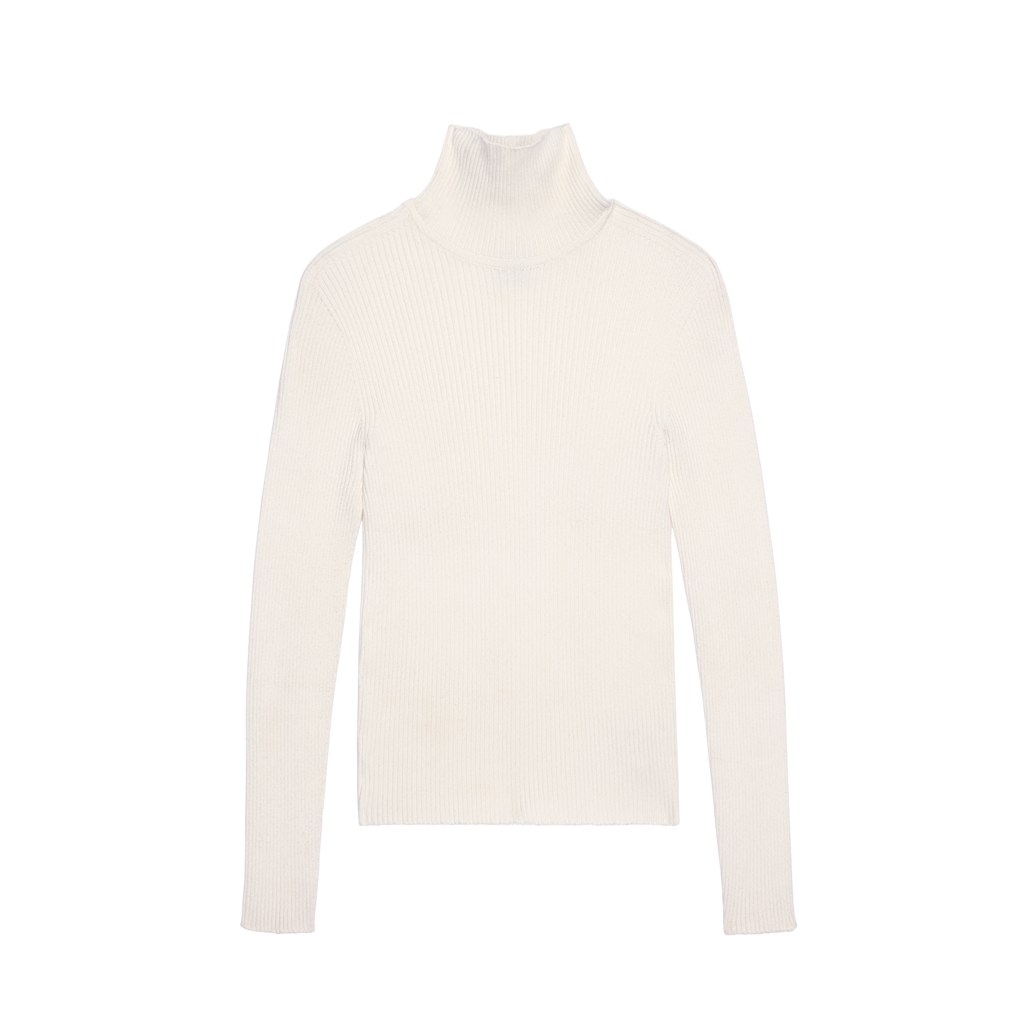 null High collar fitted jumper, Ecru