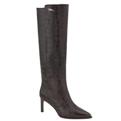Elan Heel boots , Mocha - Leather