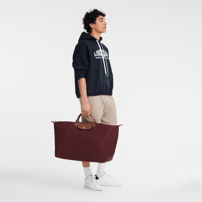 Le Pliage Original XL Travel bag , Burgundy - Recycled canvas