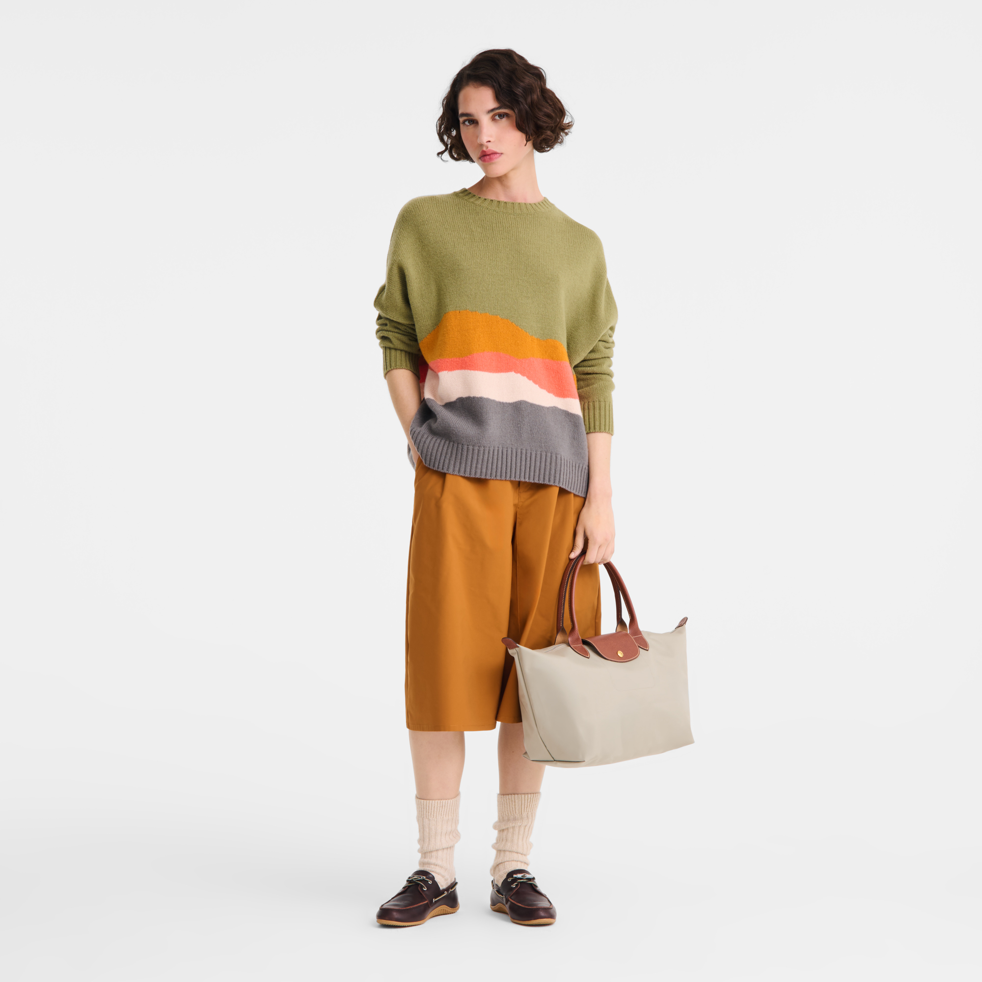 Le Pliage Original Handbag L, Pebble