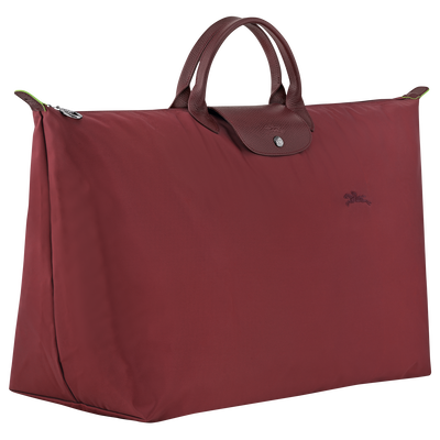 Le Pliage Green L Travel bag , Pomegranate - Recycled canvas