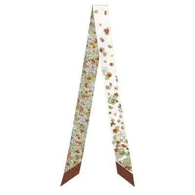 Frise Fleurie Headband , Cognac - Silk