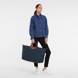 Le Pliage Original M Travel bag , Navy - Recycled canvas
