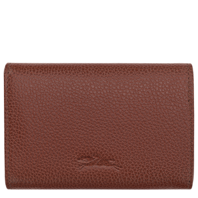 Le Foulonn&eacute; Compact wallet , Coffee - Leather
