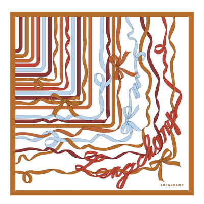 Rubans Longchamp Silk scarf 50 , Amber - Silk