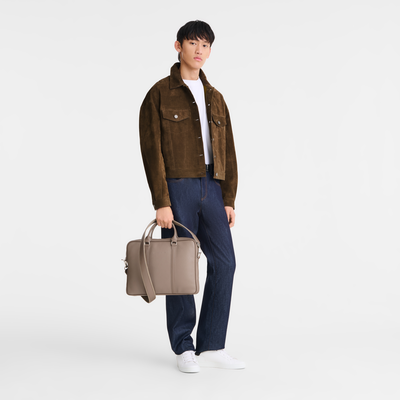 Le Foulonné XS Briefcase , Turtledove - Leather