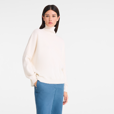 null High neck sweater, Ivory
